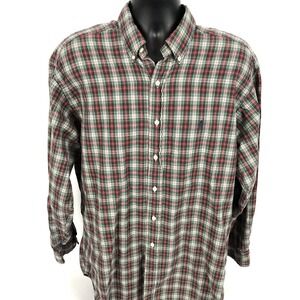 Ralph Lauren Blake L Men's Button Front Shirt Plaid Red Green 100% Cotton